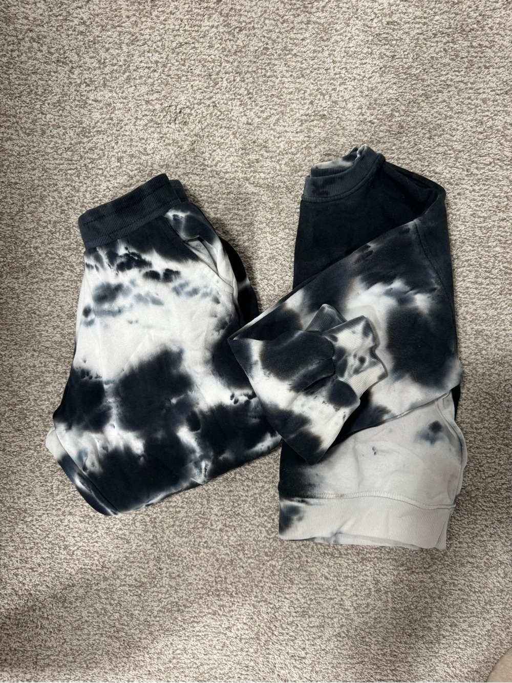 Zara Black & White Tie-Dye Kids Sweatpants Set size 9